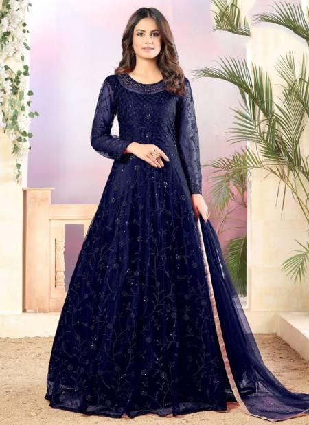 Blue Colour TWISHA AANAYA 112 Heavy Festive Wear Long Anarkali Salwar Suit Collection 1203